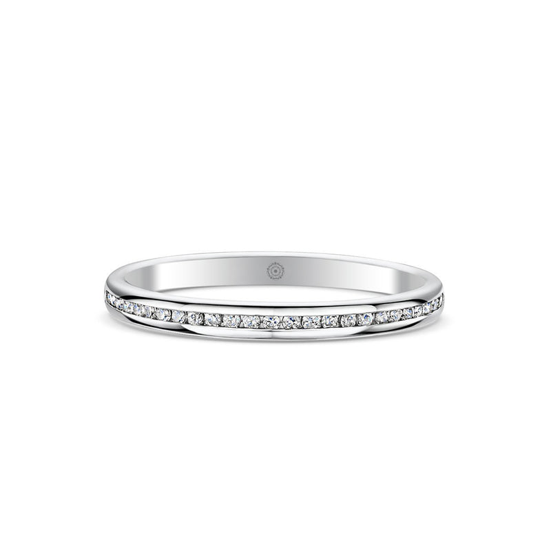 Beloved Platinum 0.15ct Half Diamond Band