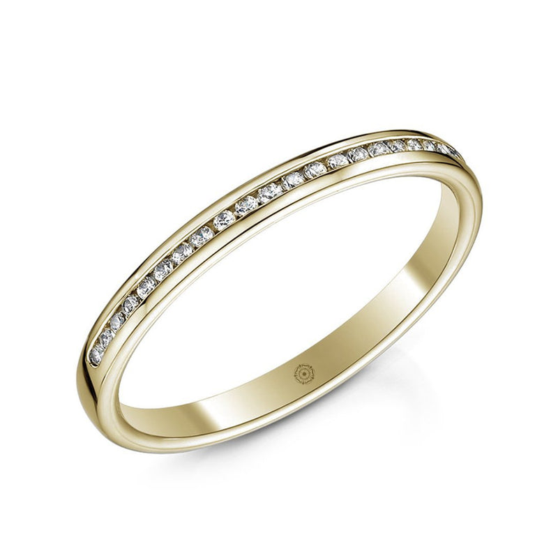 Beloved Platinum 0.15ct Half Diamond Band