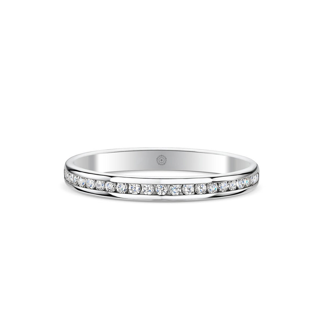 Beloved Platinum 0.20ct Half Diamond Band