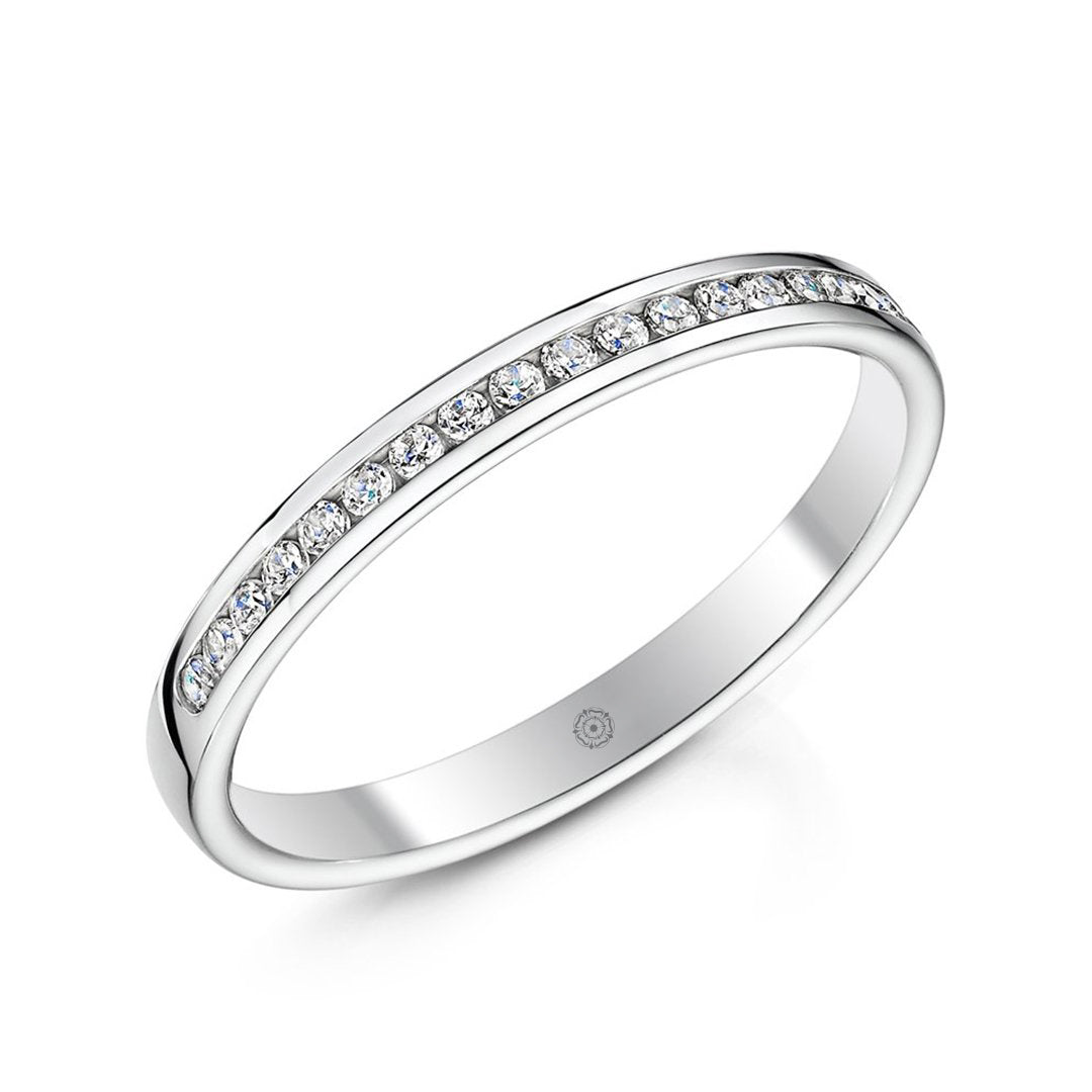 Beloved Platinum 0.20ct Half Diamond Band
