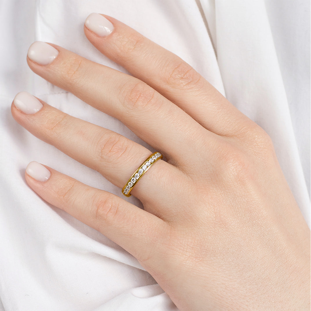 Beloved 18ct Yellow Gold 0.33ct Half Diamond Band