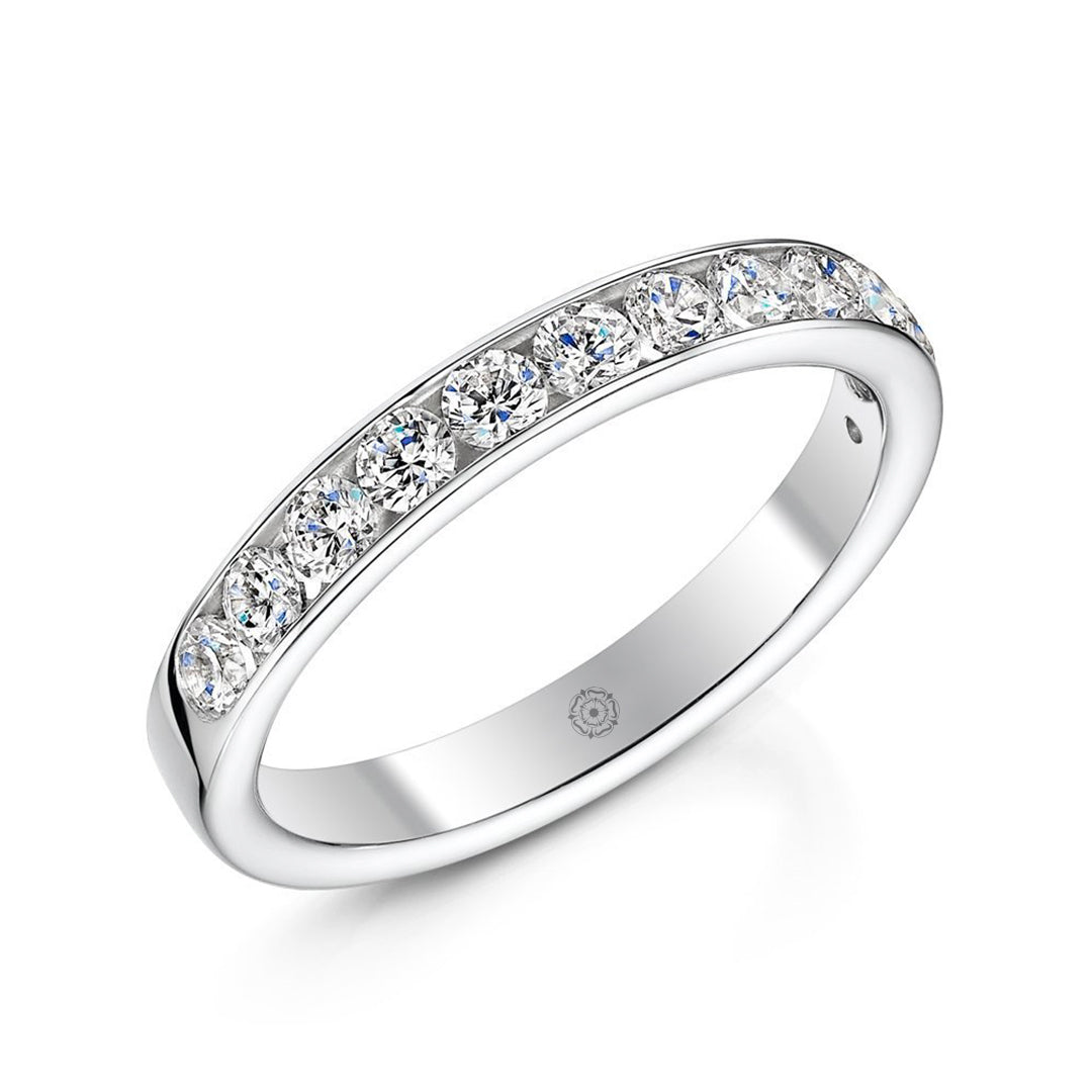 Beloved Platinum 0.75ct Half Diamond Band