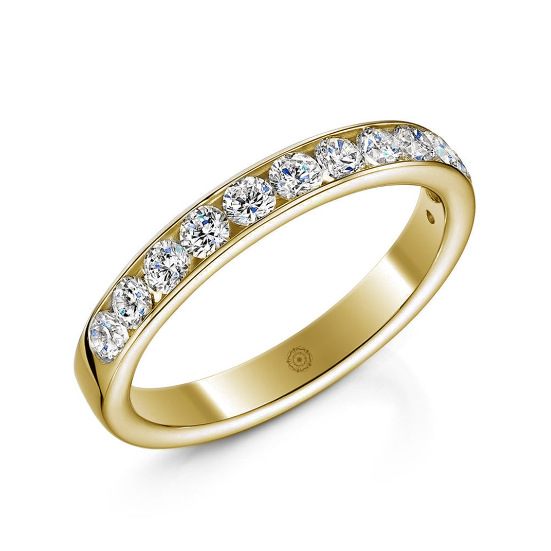 Beloved 18ct Yellow Gold 0.75ct Half Diamond Band