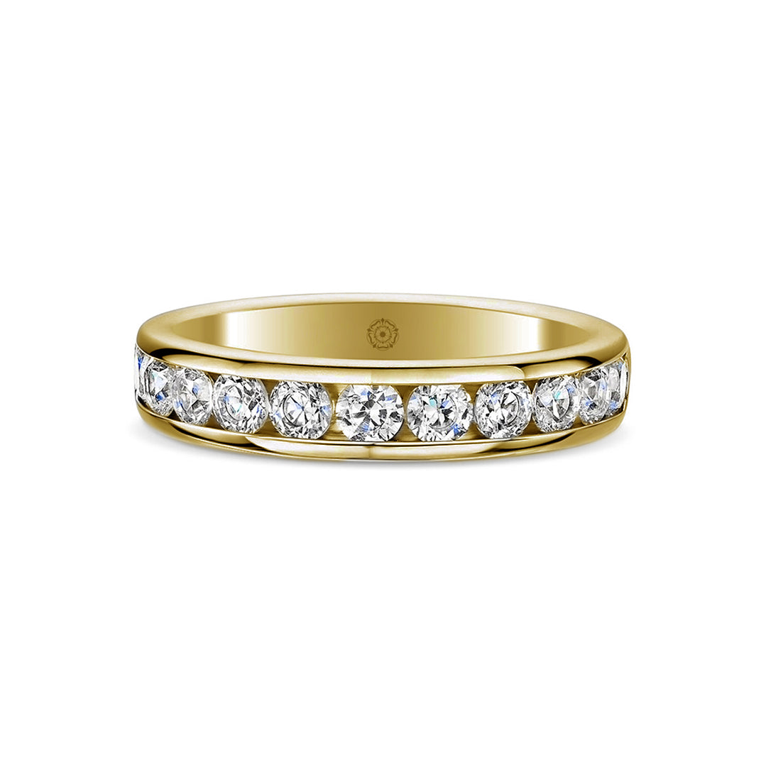 Beloved 18ct Yellow Gold 1.00ct Half Diamond Band