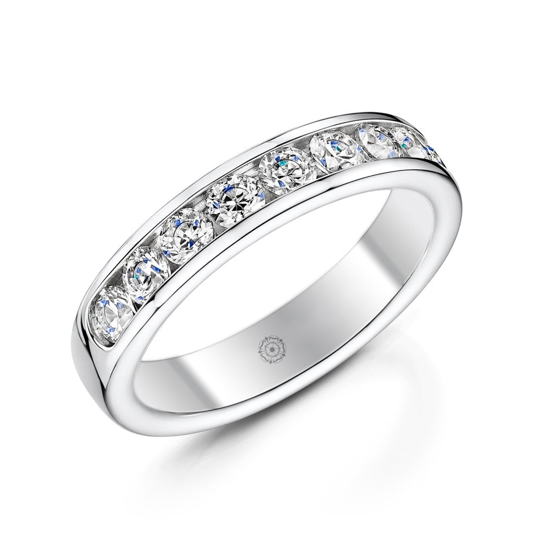 Beloved Platinum 1.00ct Half Diamond Band
