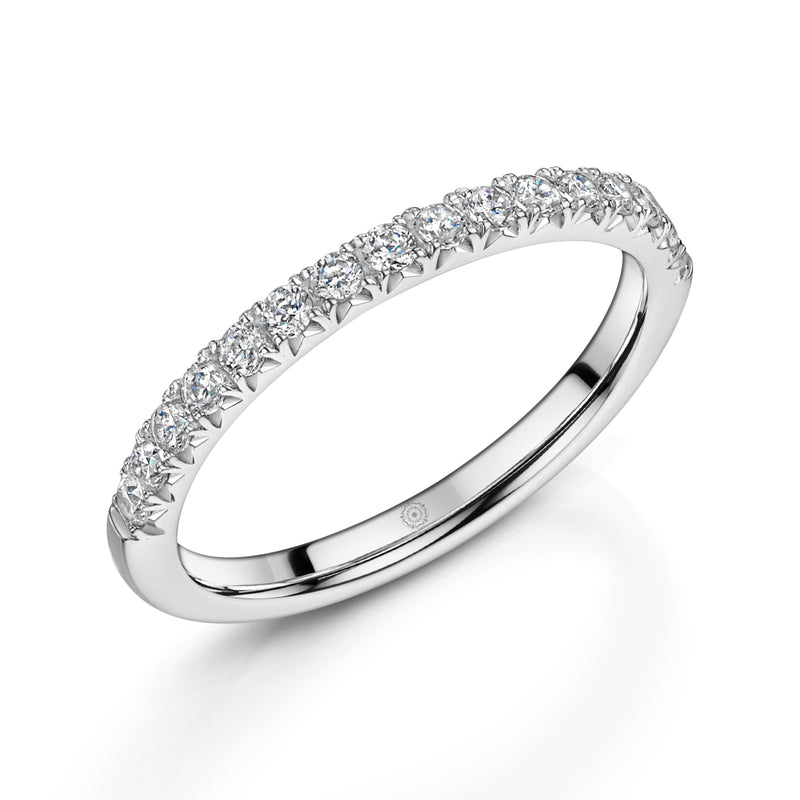 Classic Platinum 0.25ct Half Diamond Band