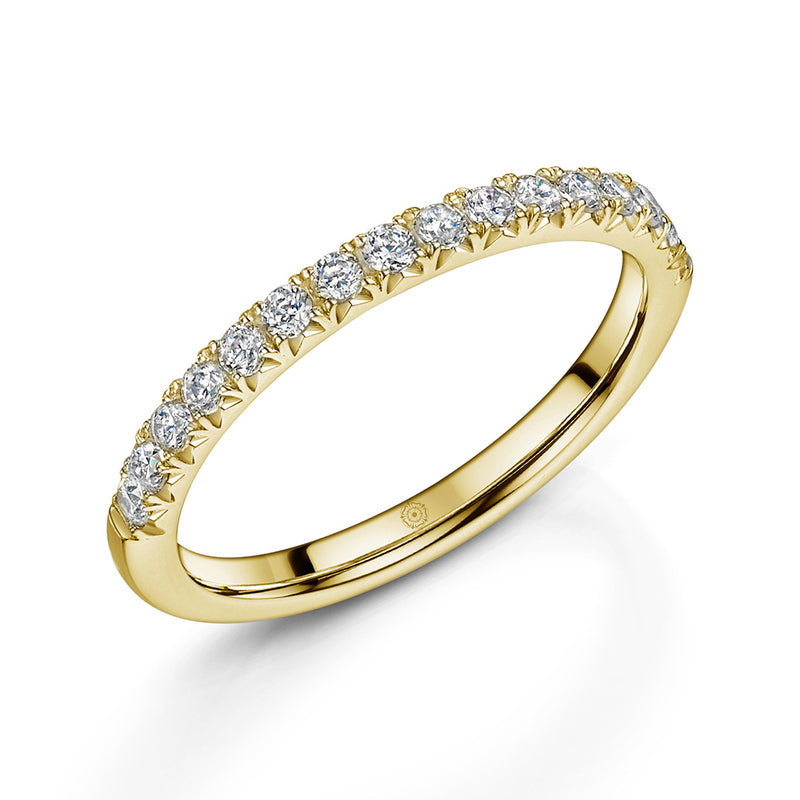 Classic Platinum 0.25ct Half Diamond Band