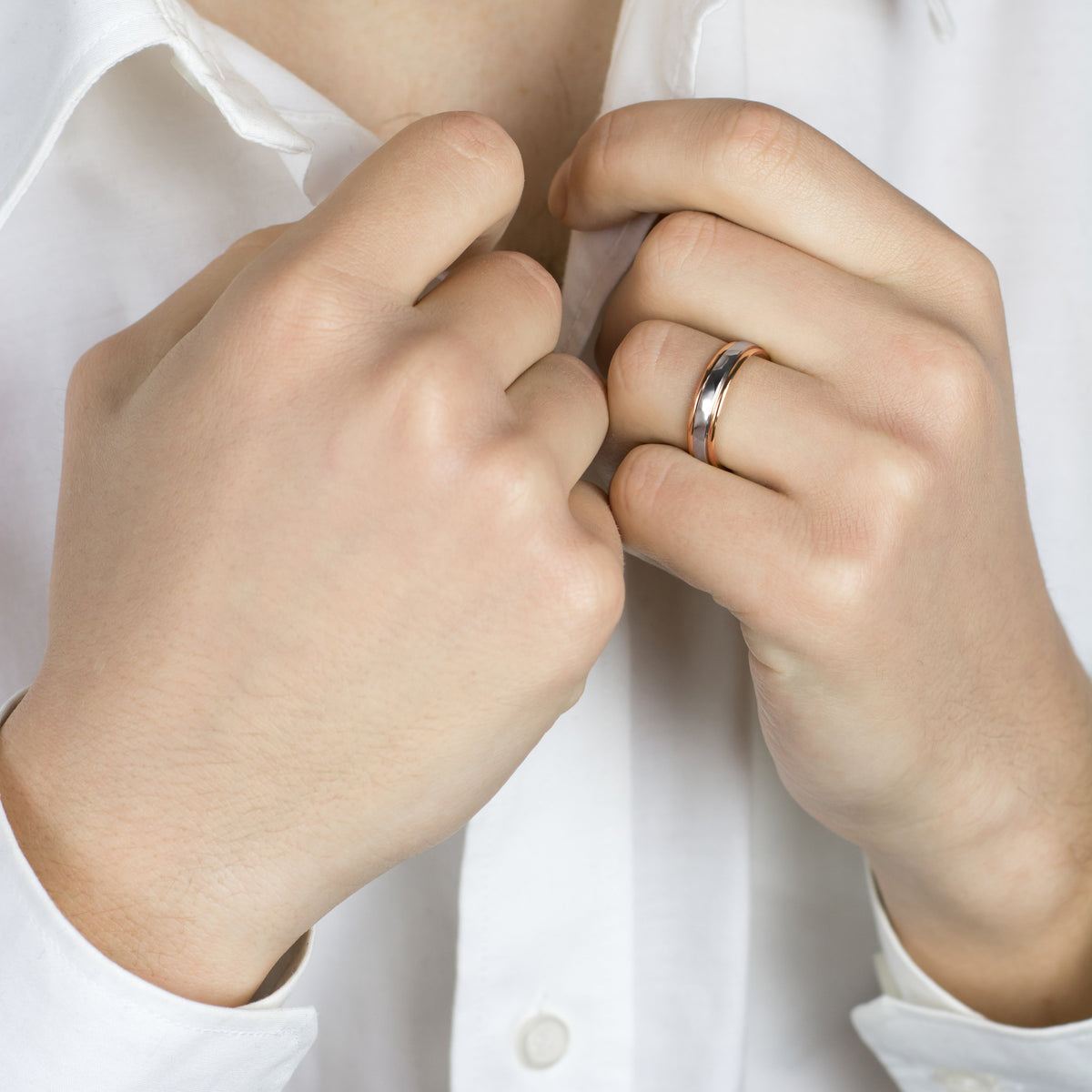 Men's Two-Tone Oxford Wedding Band