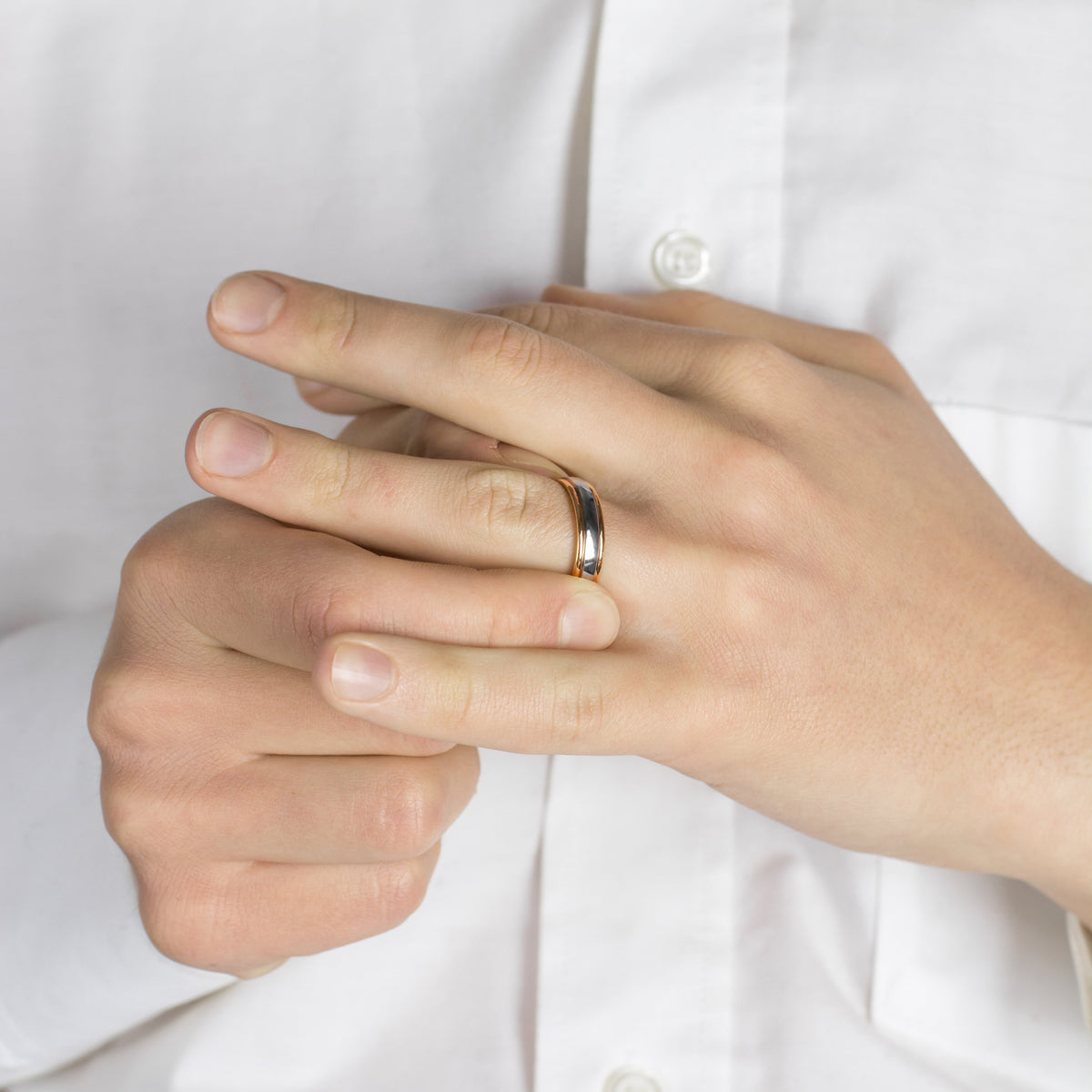 Men's Two-Tone Oxford Wedding Band